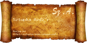 Sztupka Azár névjegykártya
